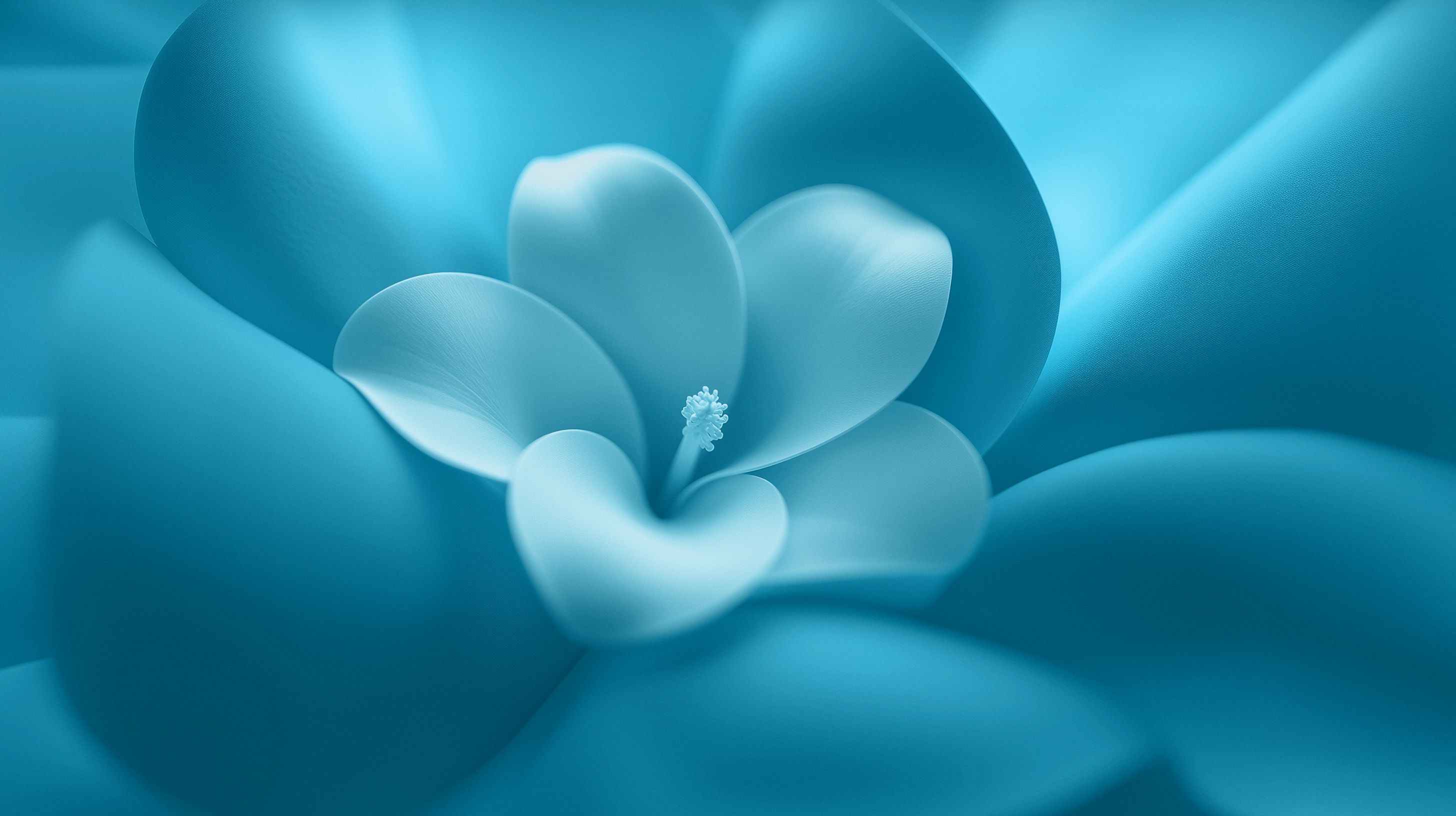 Imagem de uma flor azul com um fundo azul gradiente no fundo